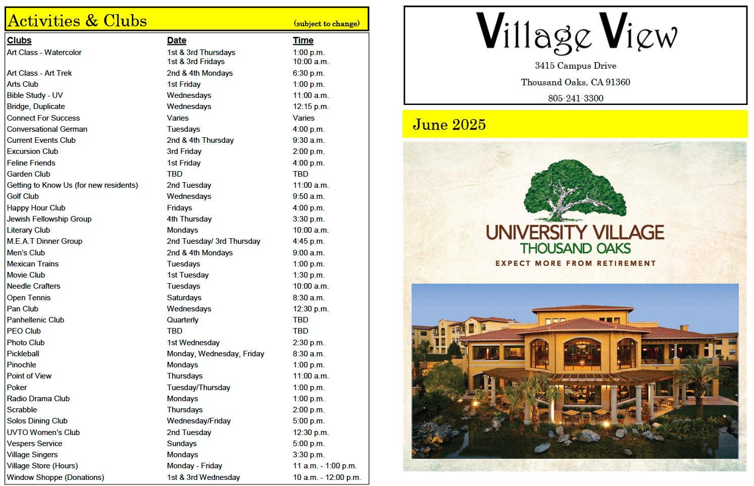 June issue of the Village View